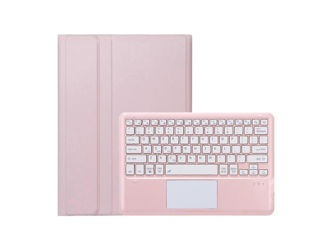 Capa De Couro Ultrafina E Destacável Para Tablet Com Teclado Bluetooth E Touchpad Ah30-a
