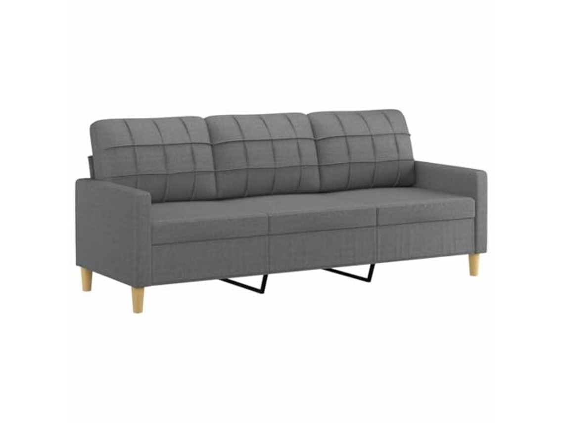 Sofá de 3 lugares VIDAXL Cinzeto Tecido (180 cm)