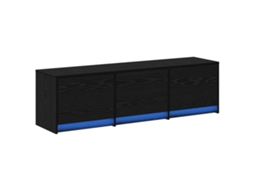 Móvel para TV com LEDs Carvalho Preto 140x34x40 cm MAISON EXCLUSIVE
