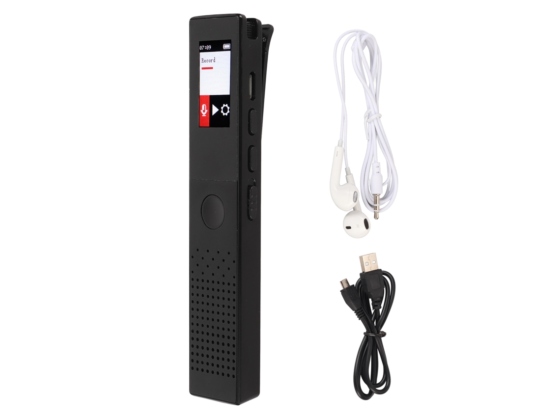 Gravador de Voz Mali Digital com Redução de Ruído, Programado, Reprodutor MP3, 8GB