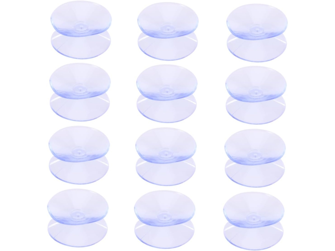 Sewacc Conjunto De 12-almofadas Silicone Com Ventosa Dupla Face Para Choques Borracha E Vidro, Sem Ganchos