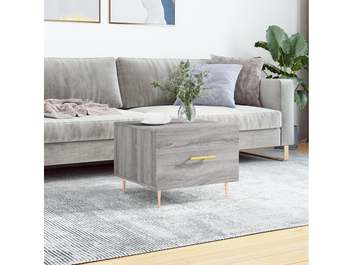 Mesa De Centro 50x50x40 Cm Derivados Madeira Sonoma Cinza Lovely Home