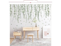 Adesivos de parede com folhas verdes para sala de estar, quarto, decoração de parede atrás do sofá, plantas tropicais.