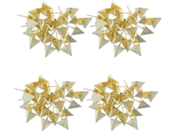 Conjunto de 100 tachinas decorativas triangulares e cônicas em plástico dourado, ideais para mesa e