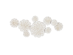 Figura Decorativa Home Esprit Branco Dourado Flor Decapé