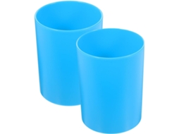 Porta-canetas Redondo Solustre Para Mesa, Com Bordas Arredondadas, Pacote Com 2 Unidades, Feito De Plástico, Grande
