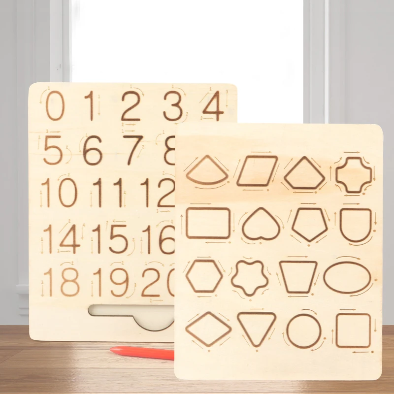 Exercícios De Escrita Para Crianças Madeira Word Board Alphanumérique Handwriting Track, Copyshop Groove Montessori Toys