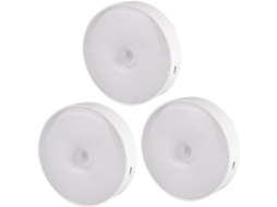 Luminária Noturna Led Kombuida De 3 Peças Com Sensor Movimento E Para