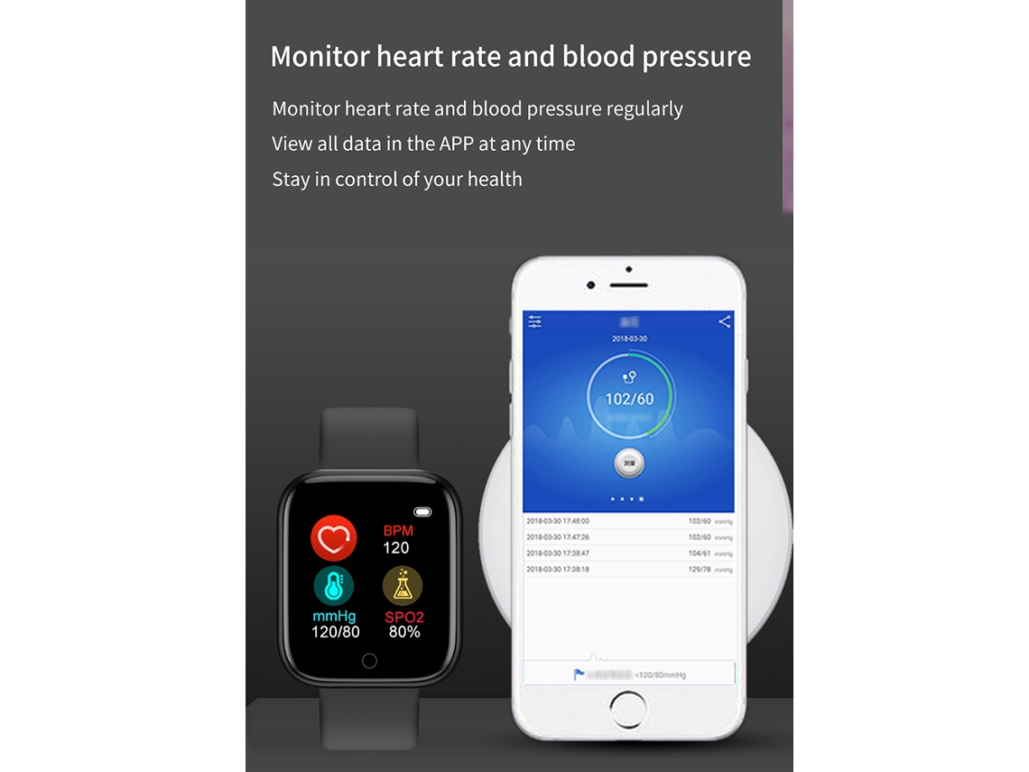 Baoj-relógio Fitness Bt Sports Gm20 De 1.3 Polegadas Com Frequência Cardíaca Ip67