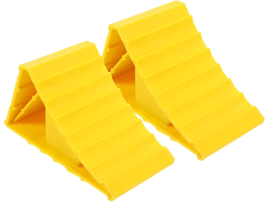 Calços De Roda Abs Reforçados, 2 Peças, Com Alça, 15,5x10x10 Cm.