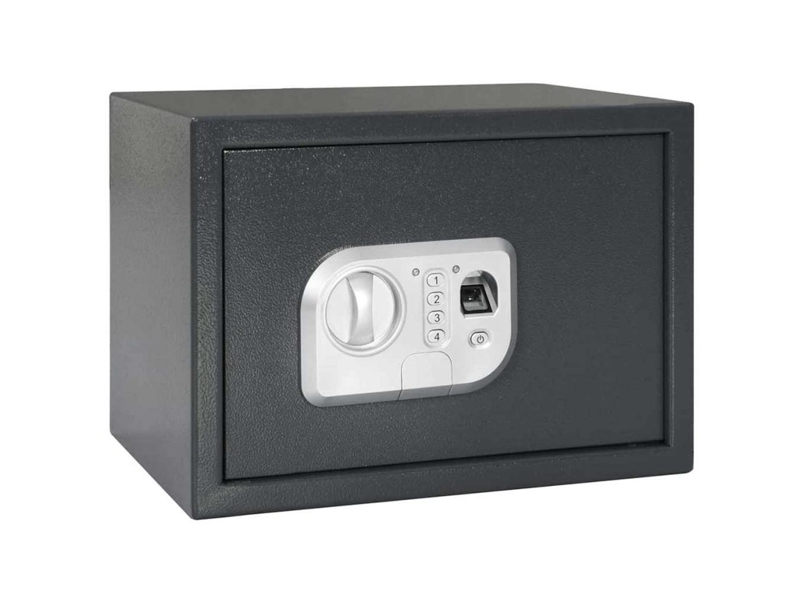 Vidaxl Cofre Digital Com Bloqueio Cinzento Escuro 35 X 25 X 25 Cm Aço
