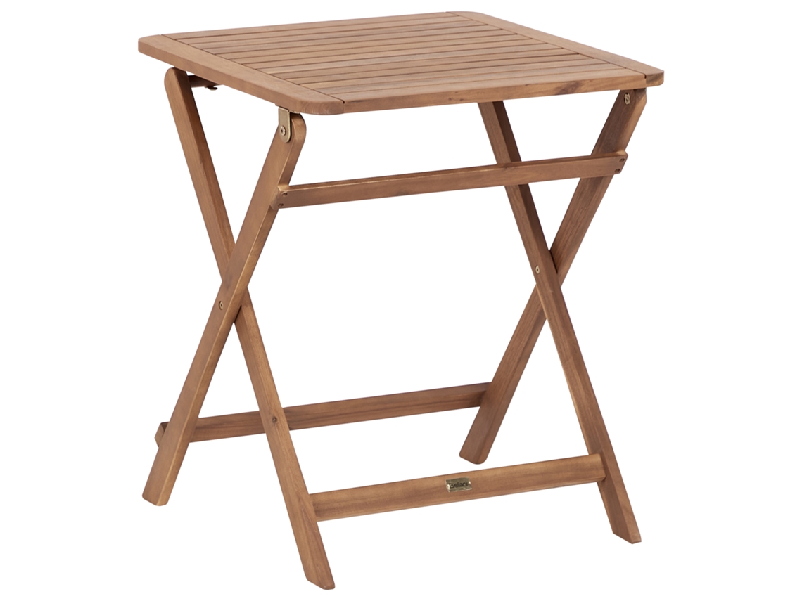 Mesa Pequeña De Exterior Beliani Paraggi De Madera De Acacia Certificada Marrón 60x60x72