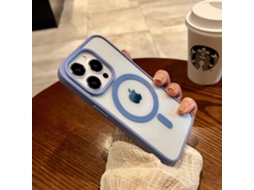 Capa Transparente Para Iphone 17 Azul Peak Com Proteção Magnética Contra Quedas E Toque Suave.