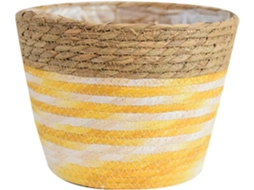 Vaso De Flores Em Palha Trançada À Mão, Para Uso Interno E Externo, Decoração Com Plantas, Feito À Mão.