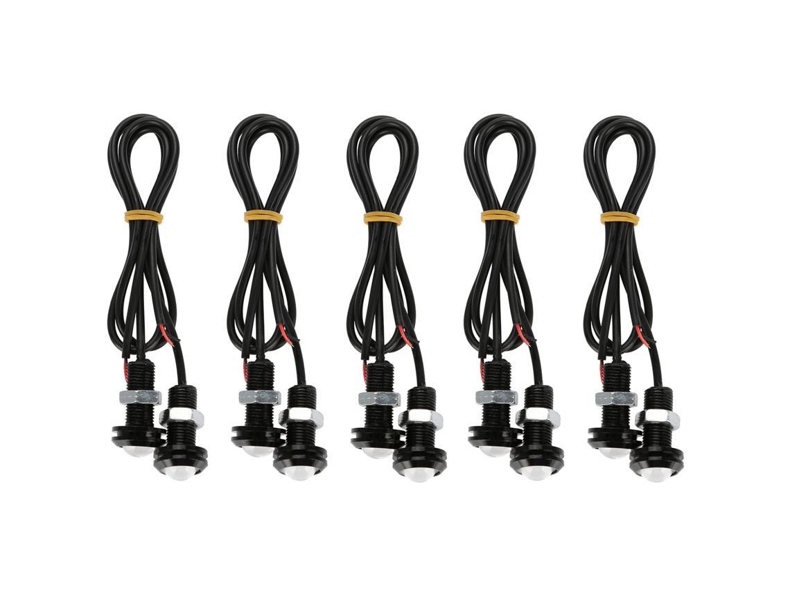 Luz Olho de Águia YURU LED 10W, 18mm, Branco, Carro, Ré, Sinal, Drl