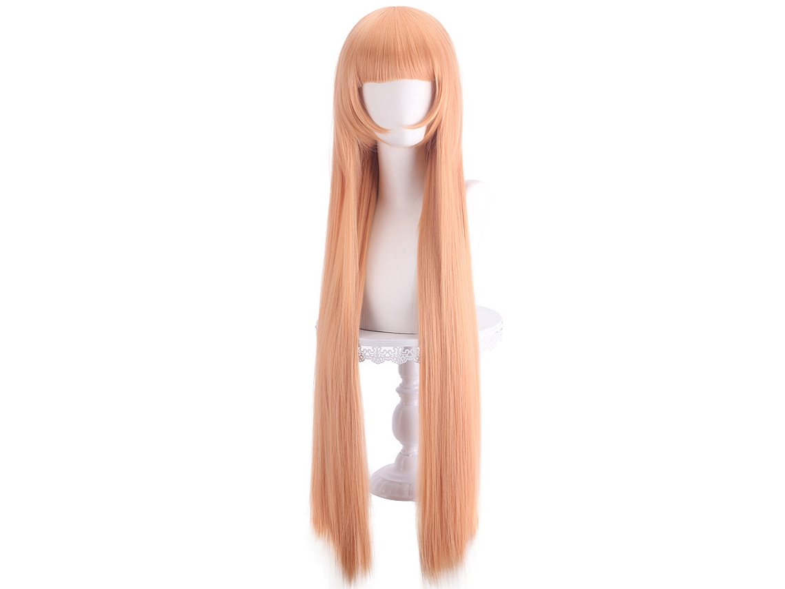 Peluca Laranja Quente Anime, Cabelo Longo Da Senhora
