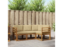 Vidaxl Conjunto De Sofás Para Exterior 4 Pcs Natural E Bege