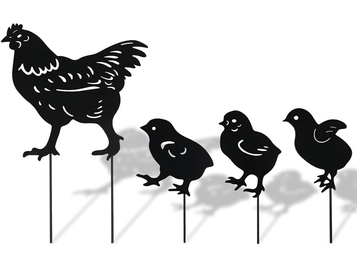 4 Estatuas De Jardín De Pollo Hechas A Mano