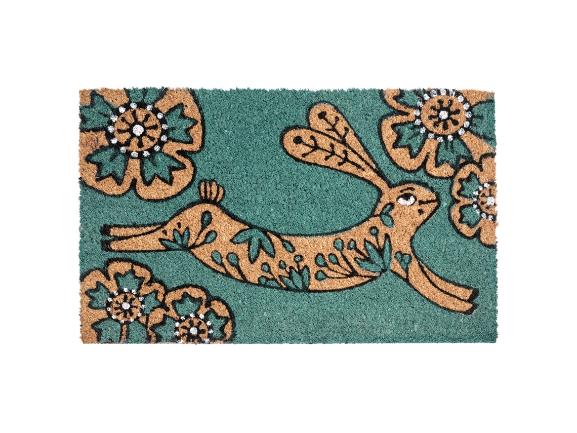 Felpudo Beliani Clark De Fibra De Coco Azul 45x75