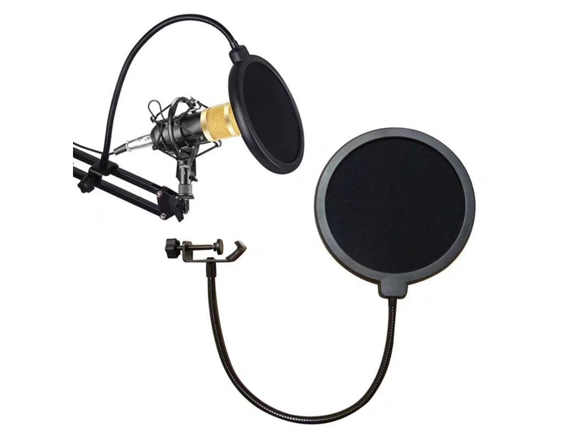 Acessórios para Microfone: Filtro Pop de Metal Universal para Microfone, Protetor de Vento. MDUG