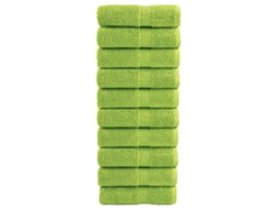 Vidaxl Toalhas De Rosto Premium Solund 10 Unidades Verde-maçã 30x30 Cm 600 G/m²