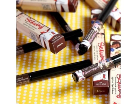 Delineador Schwing The Balm, acabamento marrom fosco ou metálico, aplicador de feltro