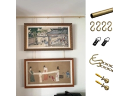 Sistema De Trilho Para Pendurar Quadros Em Latão Antigo, Kit De Fio Para Pendurar Quadros Galeria Com Molduras, Trilho