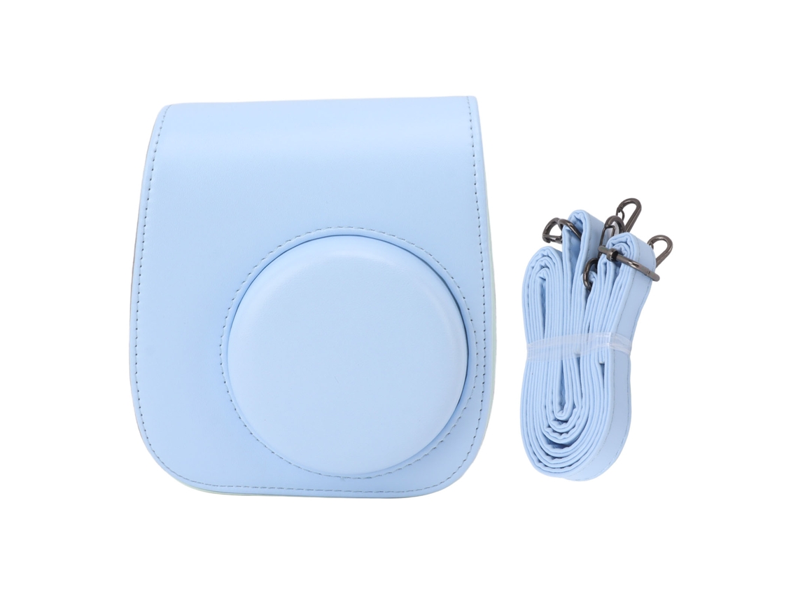 Instant Camera Bag Pu Leather Instant Camera Bag Adjustable Strap Instant Camera Case For Traveling Camping Blue LAXISCREED