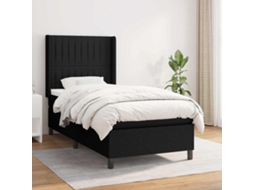 Vidaxl Cama Com Molas/colchão 80x200 Cm Tecido Preto