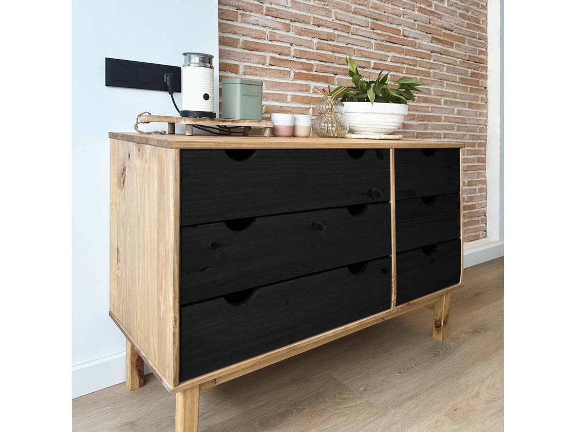 Vidaxl Gabinete De Gavetas Com Gaveta Otta Preto 111 X 43 X 73,5 Cm