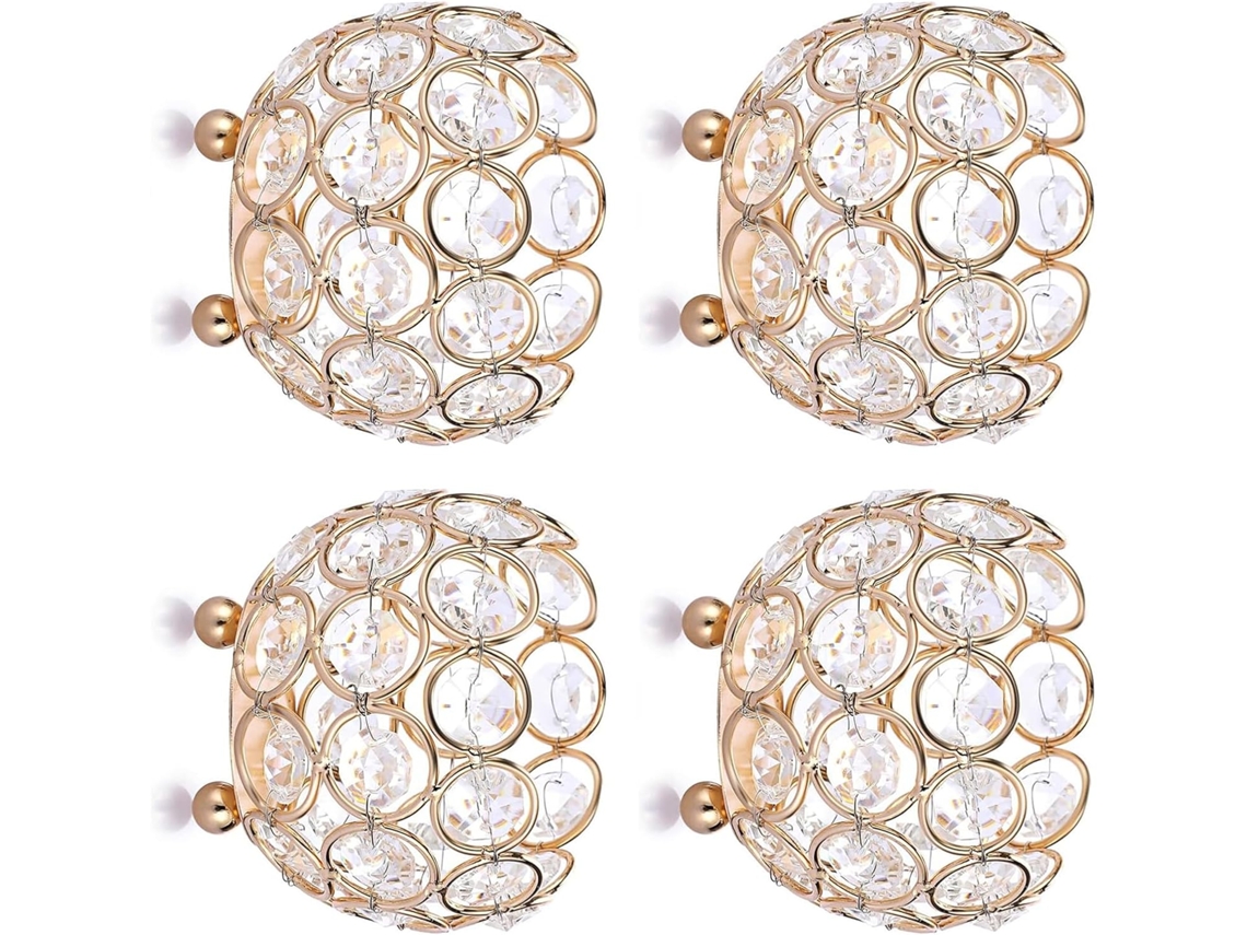 Conjunto De 4 Suportes Cristal Versáteis E Elegantes Para Decoração Casa, Casamento E Festas Enfeites De Mesa Metal Para