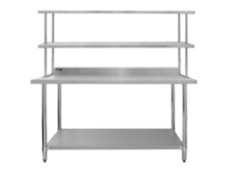 Lote Mesa de Apoio Cozinha Plana 1800Mm & Prateleira Extra 1800Mm Prateleira 2 Níveis Prateleira Preparação Culinária Armazenamento