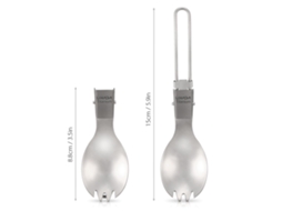 Colher Garfo Titanium Dobrável Lixada Outdoor