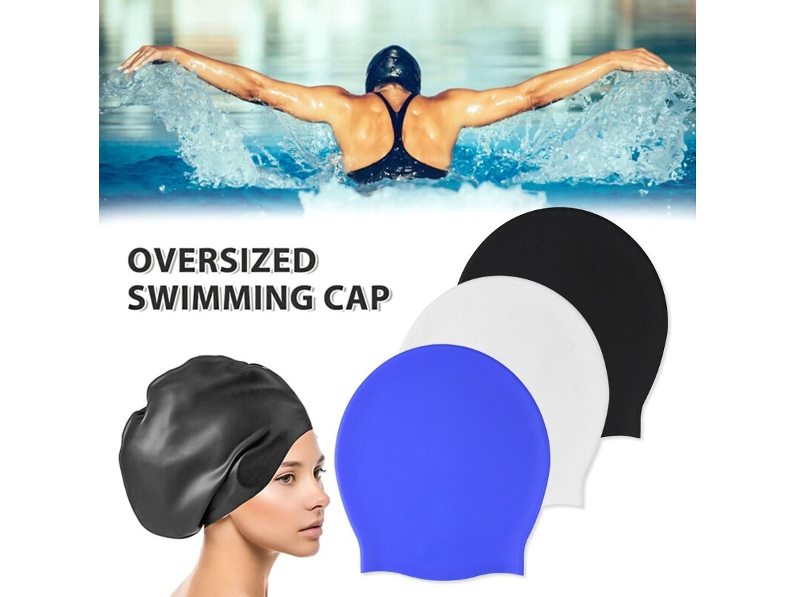 Touca De Natação Extra Grande De Silicone Para Cabelos Compridos
