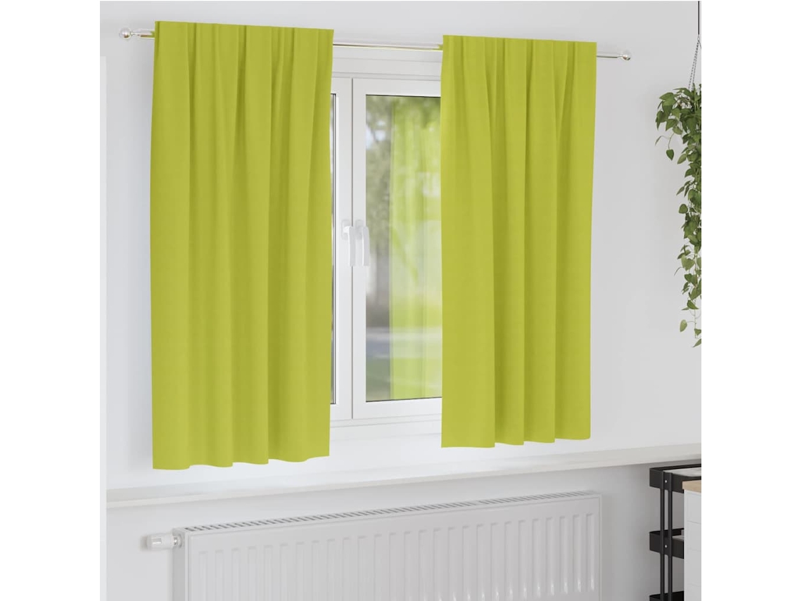 Vidaxl Cortinas Blackout Com Argolas 2 Unid. Verde 175 X 140 Cm