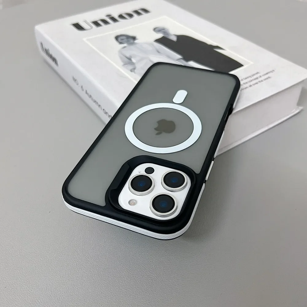(iphone 11 Pro Max, Branco) Capa Fosca Translúcida À Prova De Choque Para Iphone, Compatível Com Carregamento Sem Fio Magsafe.