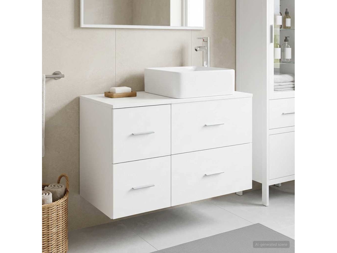 Vidaxl Conjunto De Móveis Para Banheiro 2 Unid. Branco