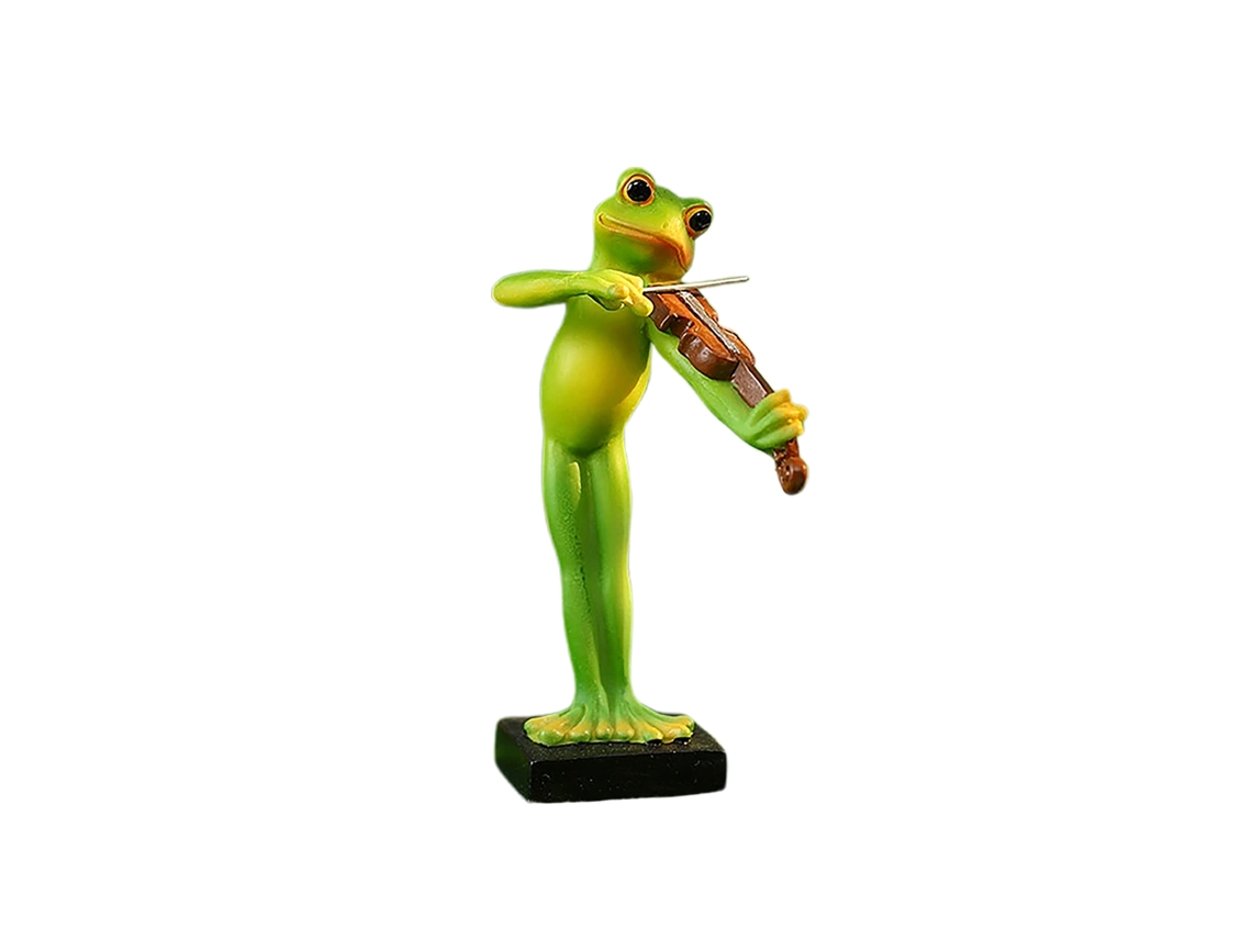 Ornamento Sapo Engraçado Musical Violino 7313g 02