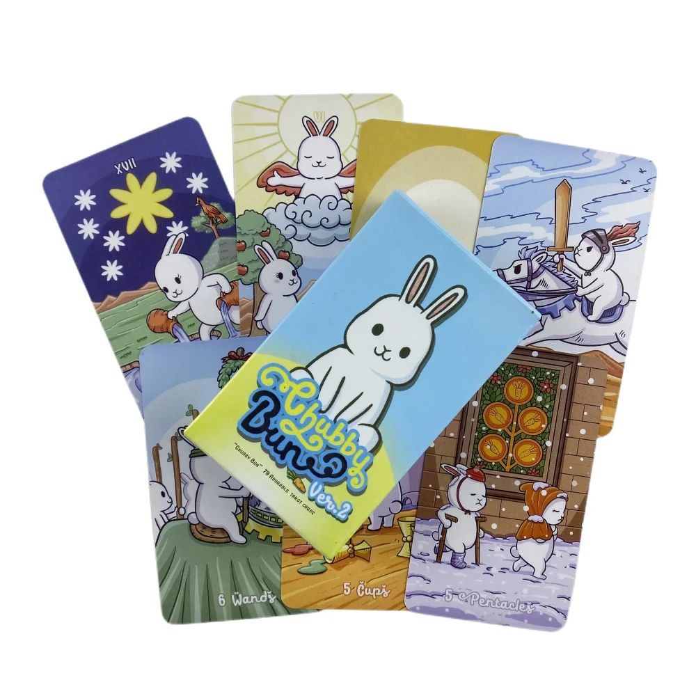 Chubby Rabbit Runes, Cartas Oráculo, Jogo De Tabuleiro Em Inglês