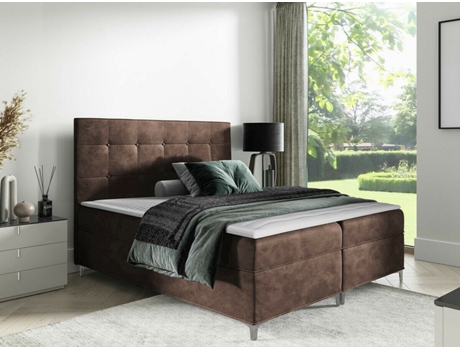 Cama com Estrado Continental Baltimore MOVEIS.PT Tecido (208x205x112 cm)