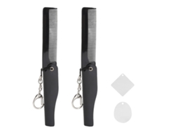 Pincel De Cabelo E Pente De Barba Dobráveis Com Espelho E Chaveiro Ideal Para Viagens Vante
