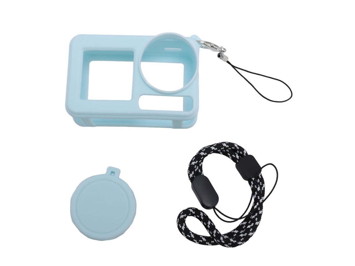 Capa de silicone azul claro para câmera de ação, resistente a quedas e arranhões, compatível com Action 5 Pro e LAXISCREED.
