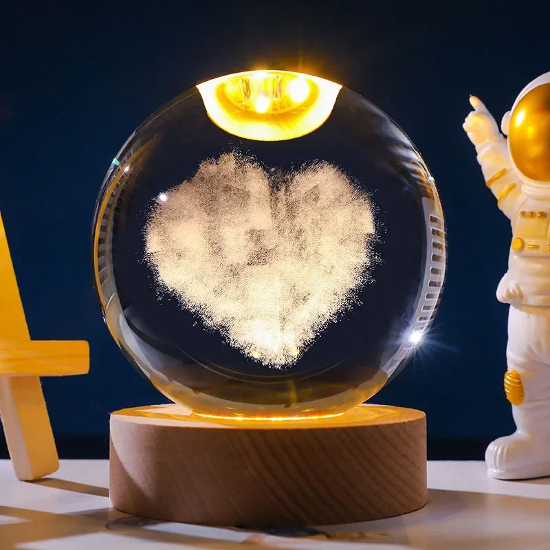 Bola de Cristal de 60mm com Gravação a Laser 3d MDUG (estilo 3 60mm)