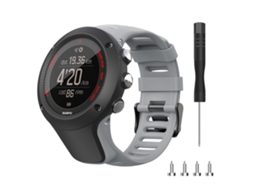 Bracelete Silicone com Ferramenta de Instalação para Sunnto Ambit 1/2/3/2S/2R/3P/3S/3R Cinza