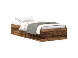 Bed Frame, Bed Frames Vidaxl Marrom Madeira Processada (90 X 190 Cm)