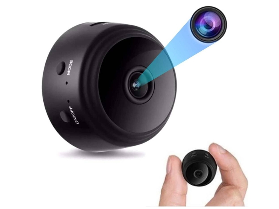 Mini Câmera Espiã HD 1080P com Sensor de Movimento e Visão Noturna (Preta)