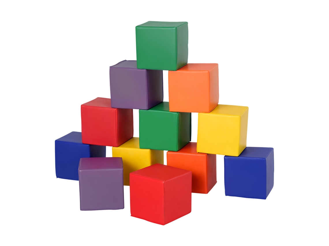 Conjunto 12cubos Brinquedo Macio, 12 36m, Espuma Pu/epe, 20x20x20cm, Multicolorido Ge