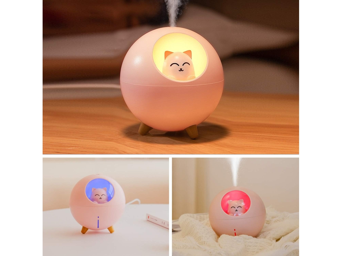 Mini Humidificador de ar Humidificador silencioso com Humidificador de mesa USB leve LED para casa / quarto / escritório