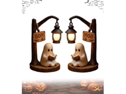 Lanterna De Leitura Fantasma Fofa – Boo, Luminária Noturna Fantasma 3d De Resina Com Brilho Quente, Luminária De Leitura