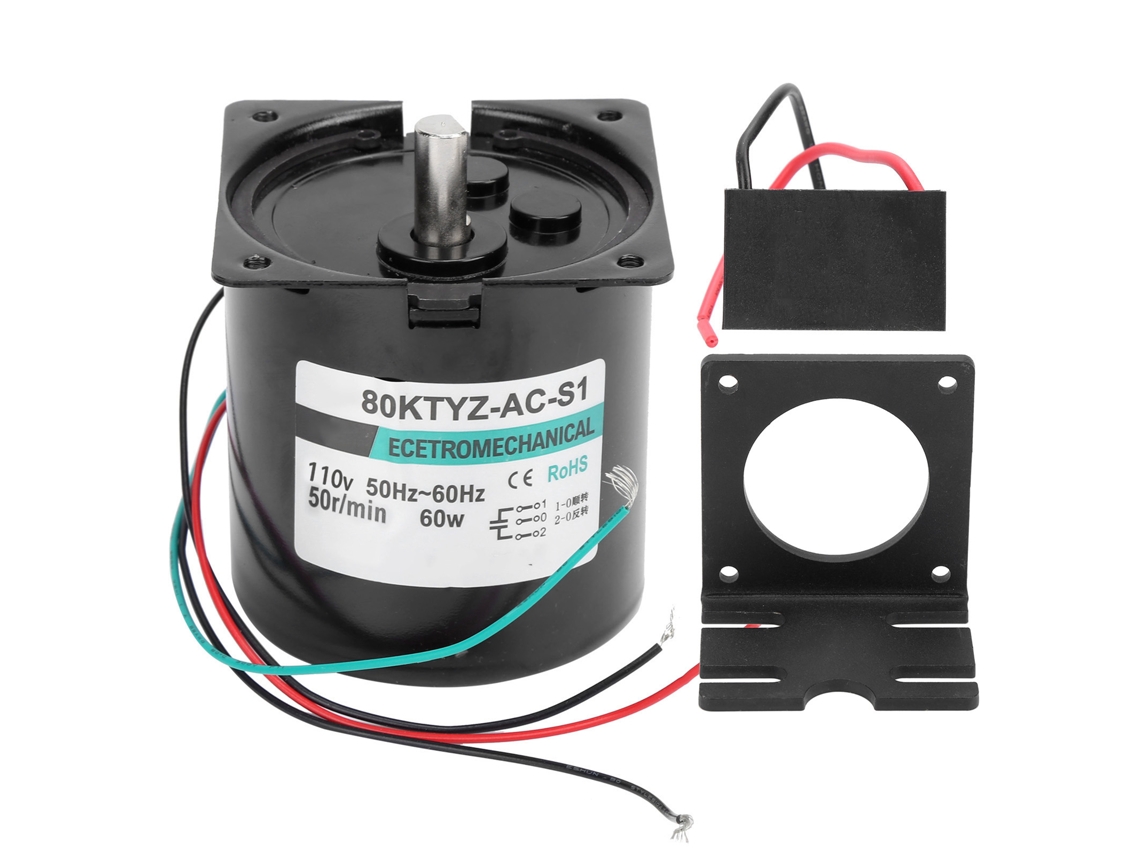 Motor Síncrono Ca Com Suporte De Capacitância 60w Xd80ktyz 50rpm Baixa Velocidade Alta Torção Ac110v